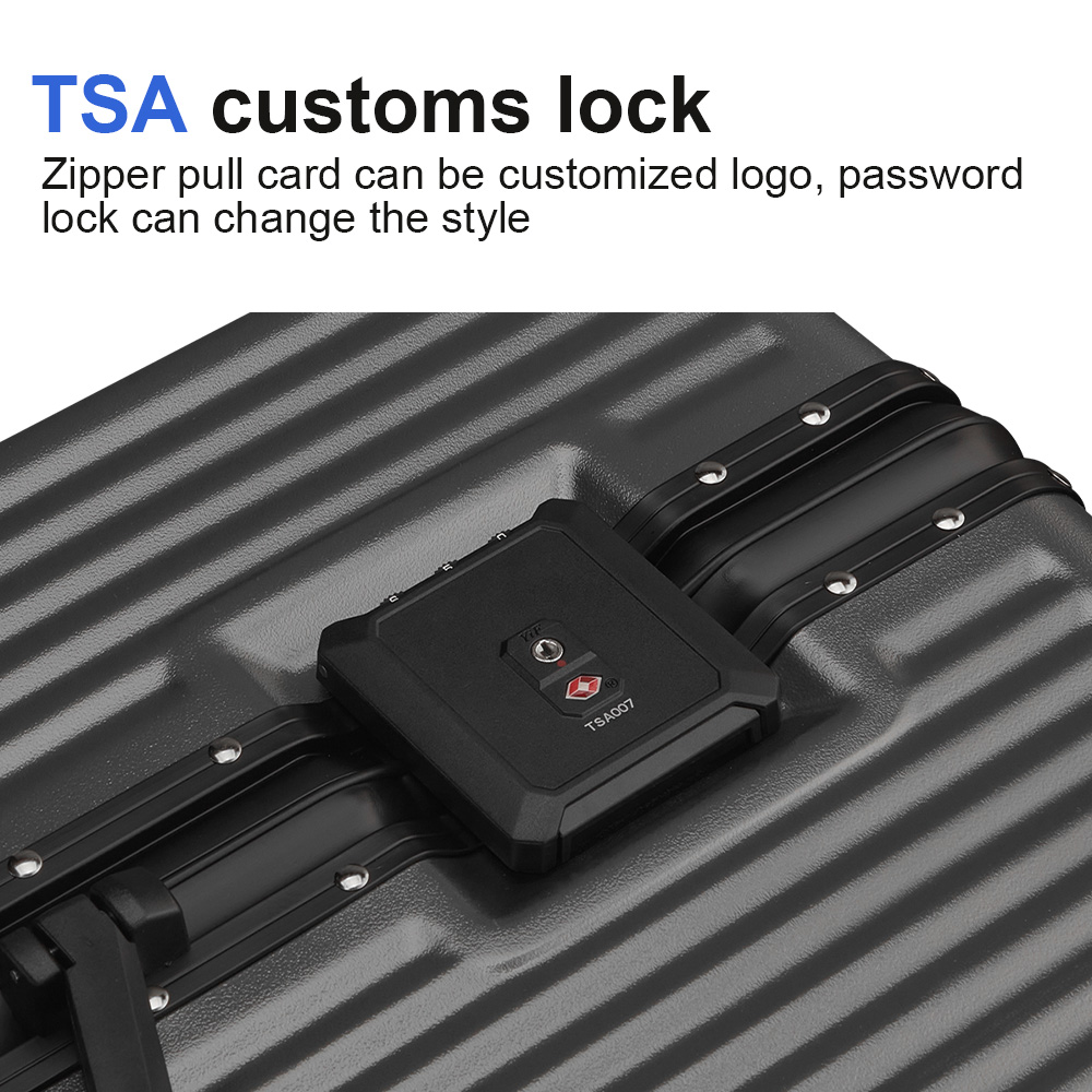 Aluminum frame suitcase with TSA  LOCK